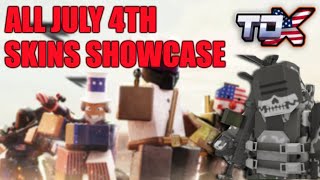 ALL 4th of July Skins Showcase | TDX | Tower Defense X | Roblox