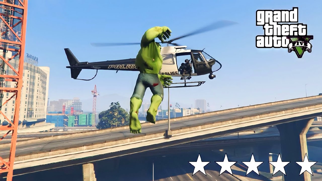 Hulk vs Police - the toughest showdown in town | GTA 5 - Grand Theft Auto |
