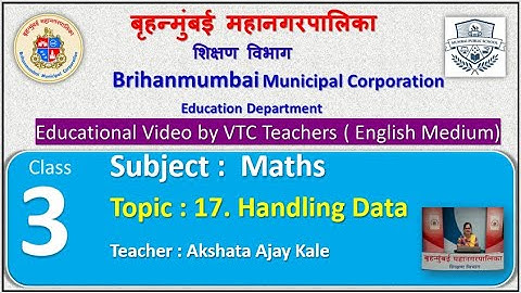 Class  : 3rd  Mathematics L  17. Handling Data  by BMC VTC Teacher  Akshata Ajay Kale.