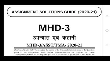 MHD 3 Ignou Solved Assignment 2020-21