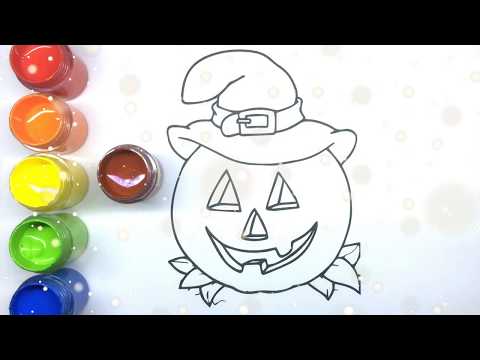 Vẽ Và Tô Màu Quả Bí Ngô Halloween - Drawing And Coloring Pumpkin Halloween