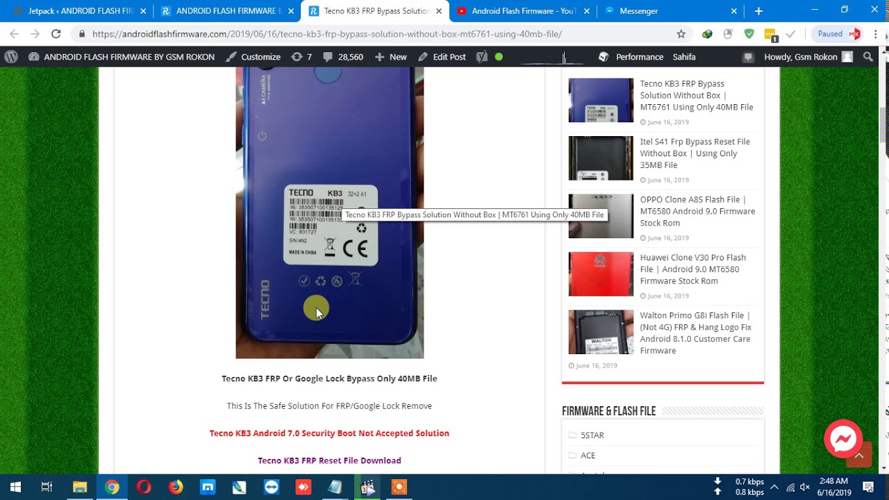 How To Download Tecno KB3 FRP Bypass Solution Without Box MT6761 Using Only  Sp Tool