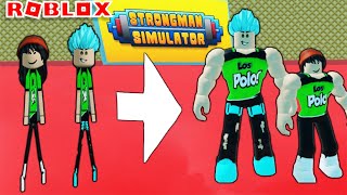 Los Polo van de FIDEOS a SUPER CACHAS en STRONGMAN SIMULATOR de ROBLOX