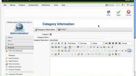 How to Add a New Category in Virtuemart and Joomla 1.5