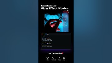 Glass Effect Sidebar #codewith_muhilan #css #coding