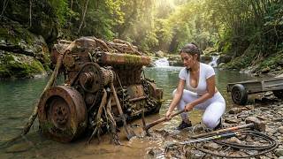 Genius Girl Discovered a Giant Diesel Engine Buried Deep Under the River!