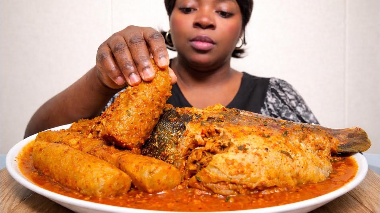 ASMR Eating | Fish Pepper Soup with Plantain MUKBANG 
