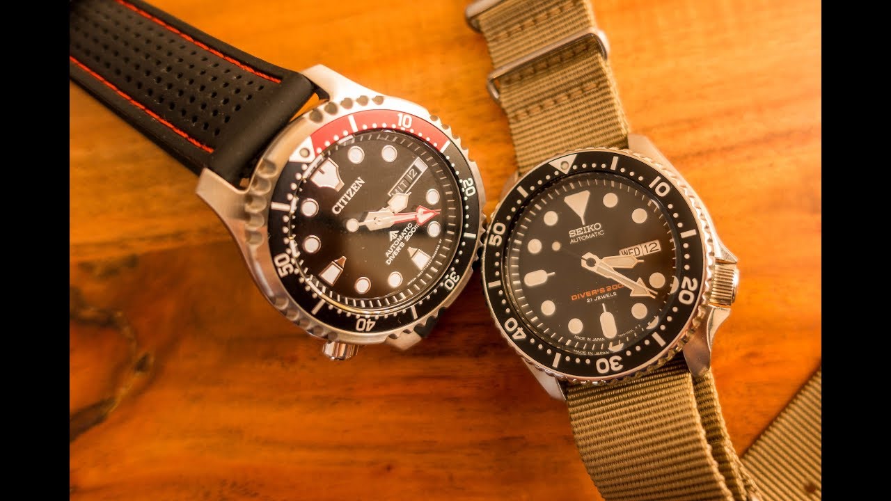 Seiko SKX007 vs. Citizen Promaster NY0087-13EE Comparison of two iconic Dive  Watches - YouTube