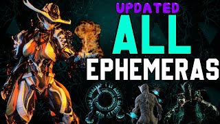 All Farmable EPHEMERAS of Warframe 2024 - What they look like \& How to get them - Update 35