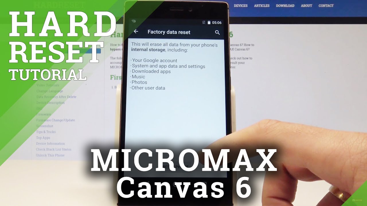 How to Factory Reset MICROMAX Canvas 6 - Hard Reset Tutorial / Wipe All Data