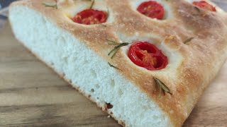 【Tomato Focaccia Bread】Simple method, full of aroma!｜No-knead bread｜Easy bread making