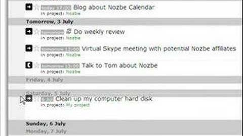 Nozbe Calendar with Google integration to GTD