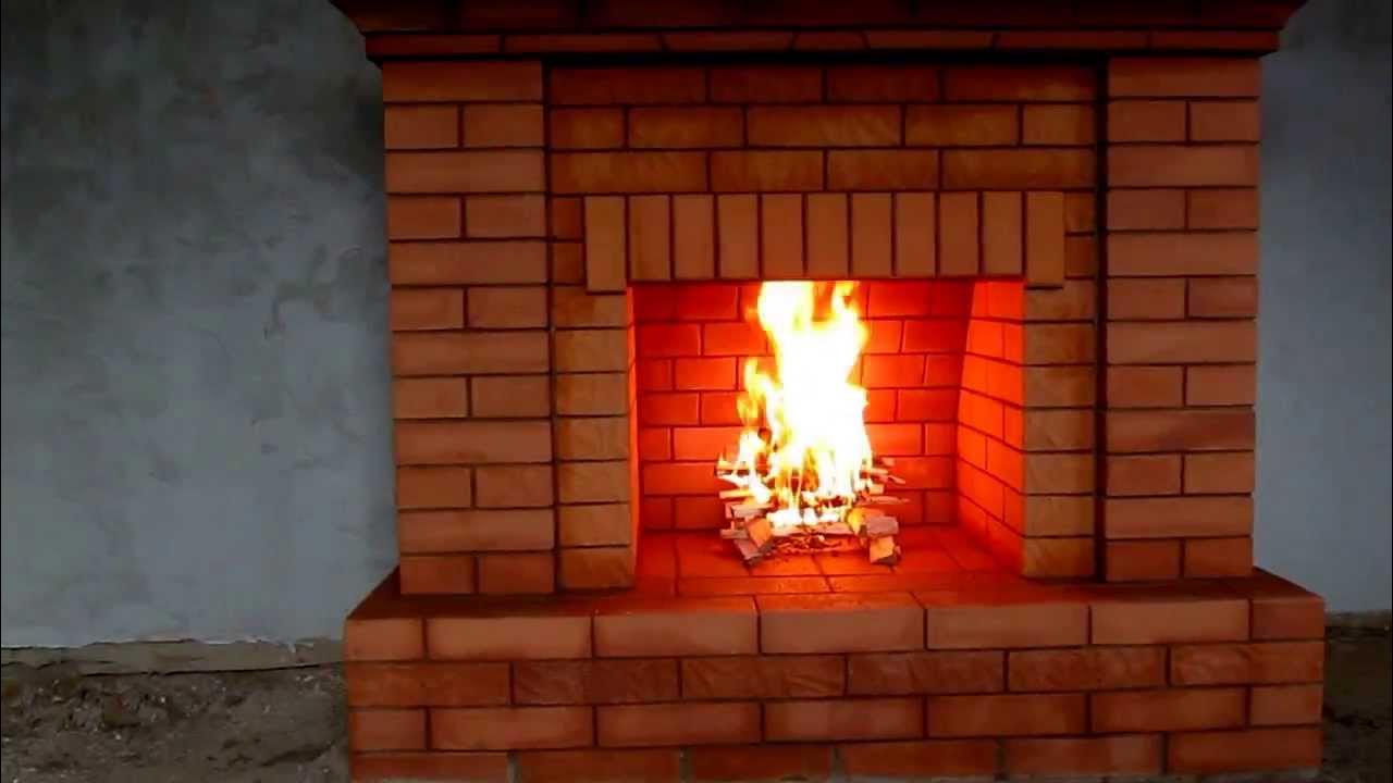 Открытый камин. Пробная топка. - YouTube