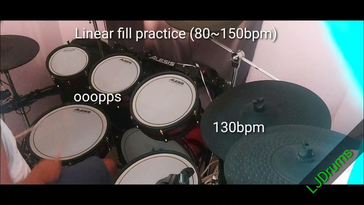 linear drum fill practice 80bpm to 150bpm YouTube