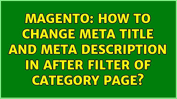 Magento: How to change meta title and meta description in after filter of category page?