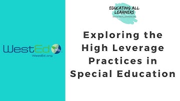 Exploring the High Leverage Practices in Special Education