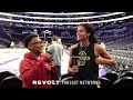 DJ Tricey Trice Posted up court side with Rae Burrell #wnba