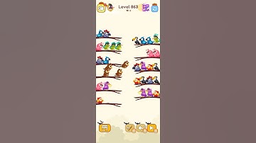 Bird sort calar game leval 863 #games #leveldesign #colorgame #gameartdesign