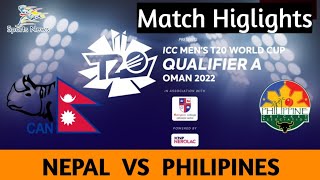 Nepal vs Philipines | Match Highlights | #nepalvsphilipines #highlights #nepalicricket #wt20i