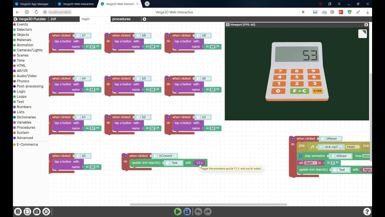 Процедуры (Procedures) в Puzzles (Verge3D). Часть 4 YouTube