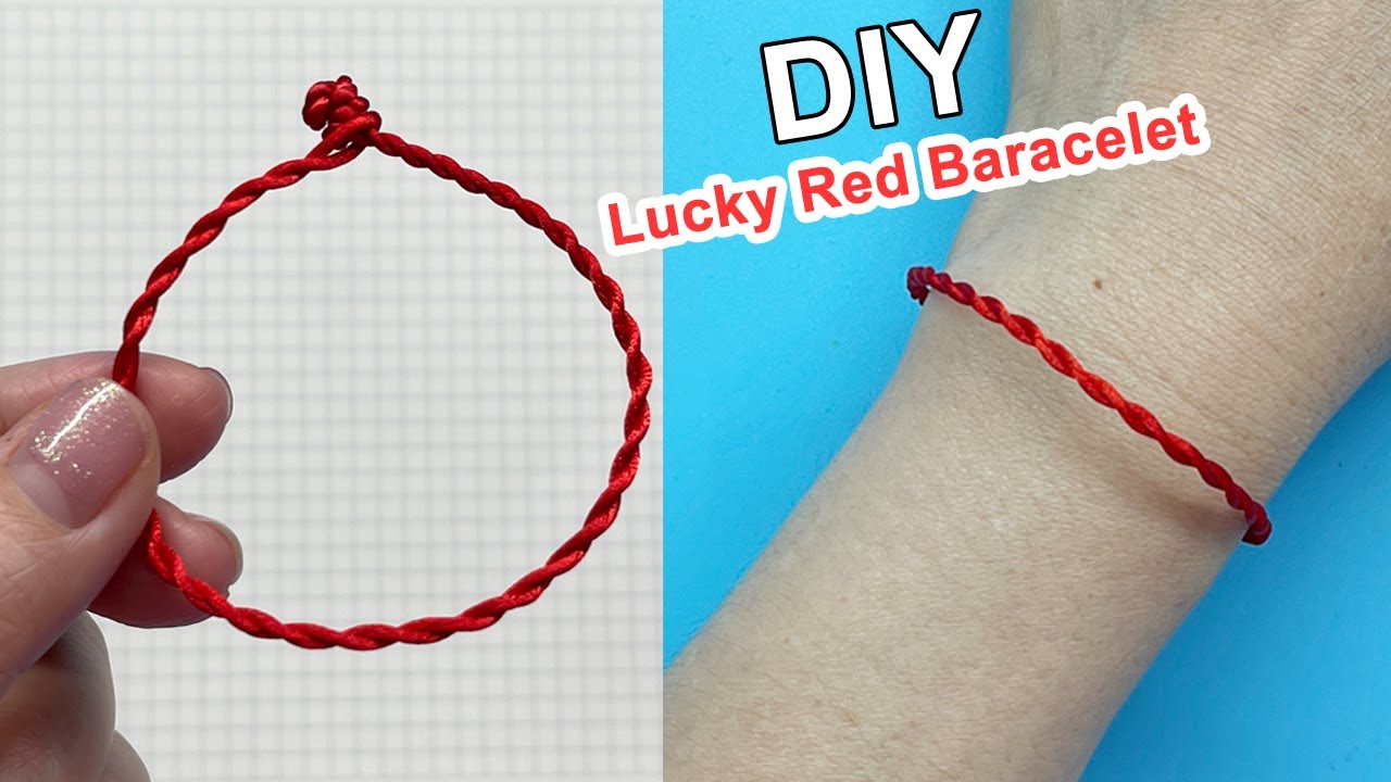 How to make the easiest Lucky Bracelet, DIY Lucky red baracelet, 📿
