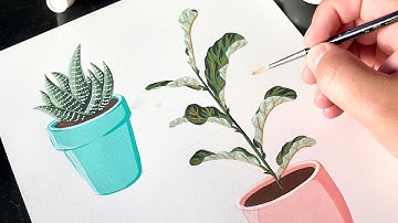 Painting Fiddle Leaf Fig Tree | Gouache | Boelter Design Co