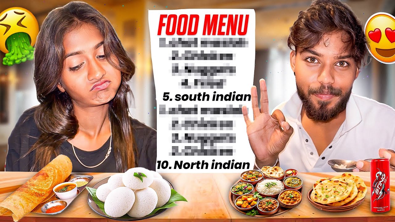 Eating South Indian food V/S  North Indian food item on menu CHALLENGE !!🤮