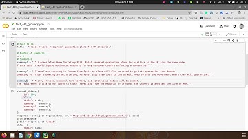 Example of API for Text Generation
