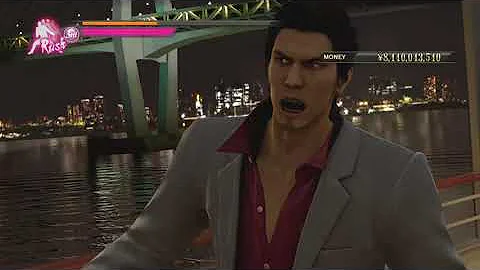 kiryu punches the air