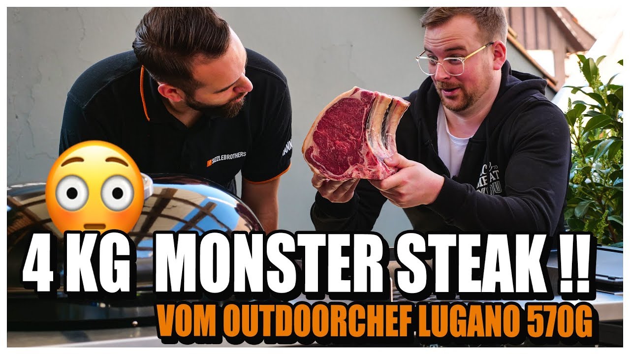 4 kg MONSTER STEAK grillen! Wir testen den Outdoorchef Lugano 570 G mit einem RIESIGEN STEAK