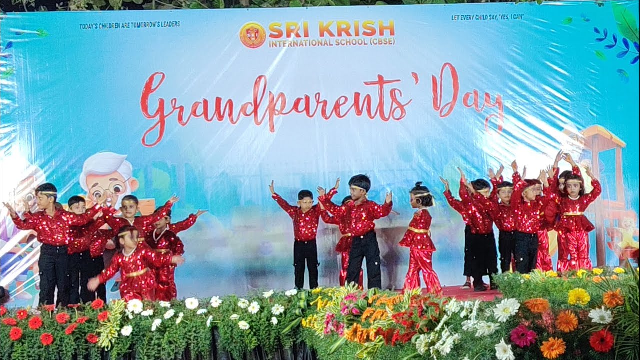 Grand Parents day celebration @SriKrishInternationalSchoolweb Rocking Dance performance by Lkg Buds