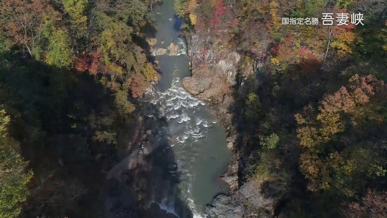名勝「吾妻峡」と国史跡「岩櫃城跡」、岩櫃山の動画