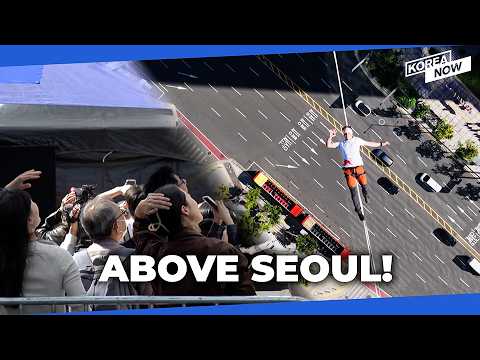Slackline champion Jaan Roose takes over Seoul’s skies