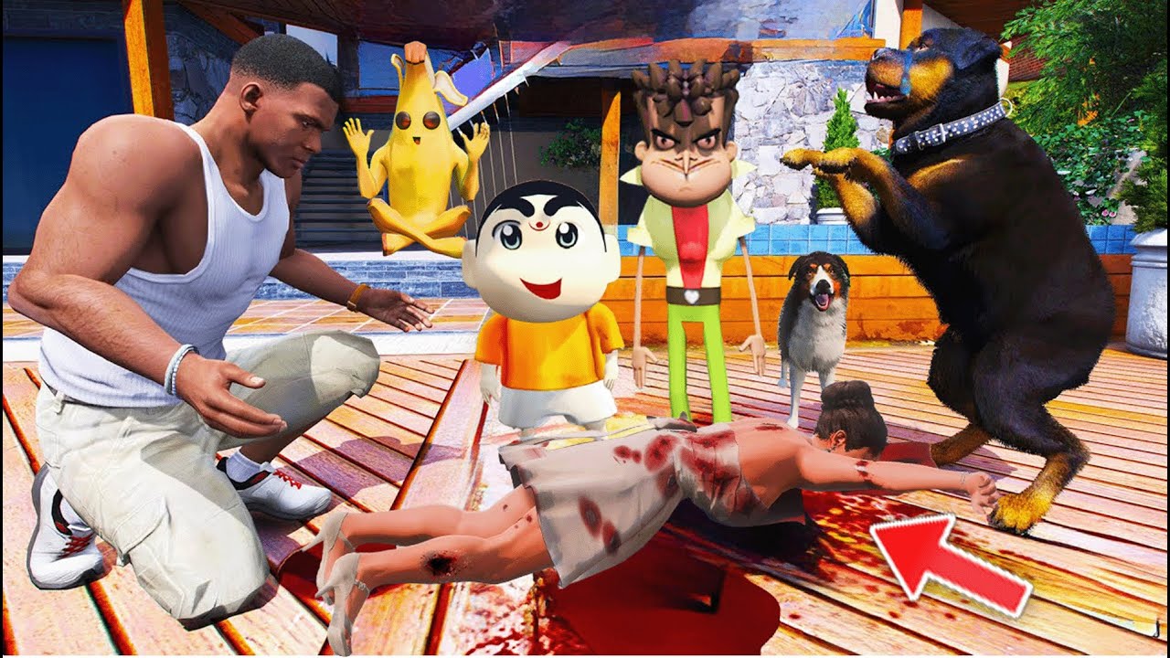 GTA 5 Bangla - চপ ধরা খেলো See what Franklin Shinchan did with the dog