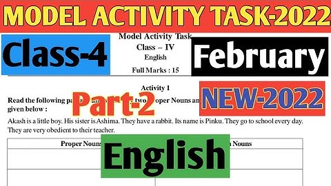 Class-4 English( ইংরেজি) Model Activity Task Part 2 February 2022// সম্পূর্ণ নতুন প্রকাশিত