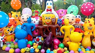 Finding Colorful Balloons, Colorful Muddy Lol Character Balloons And Popping Balloons