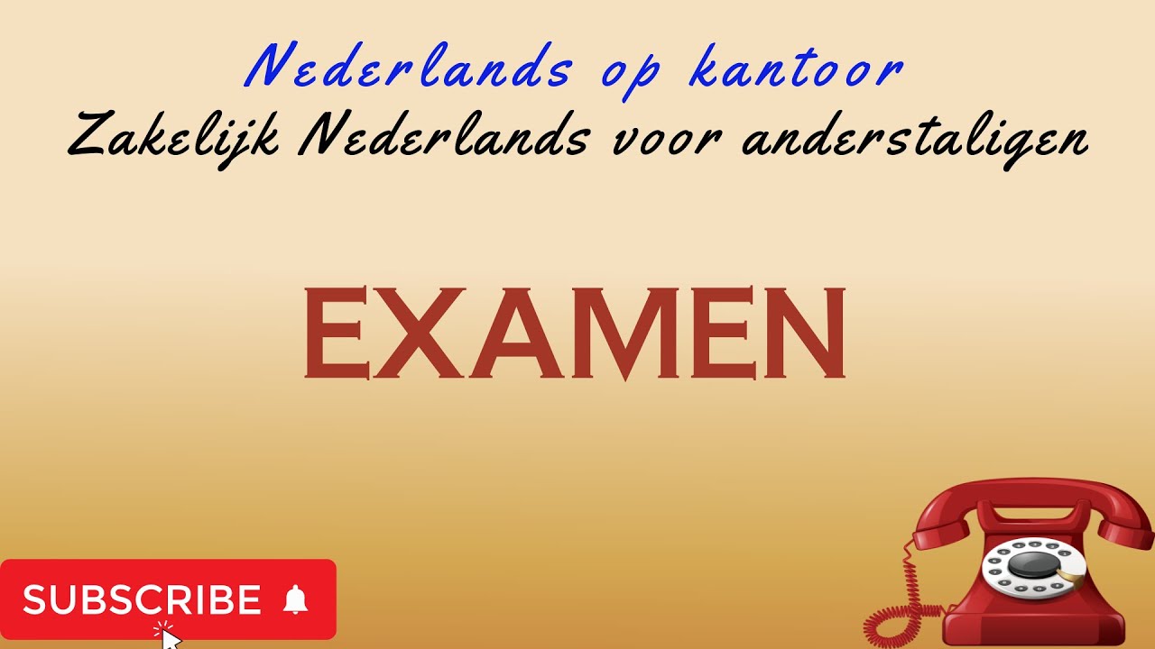Examen Nederlands op kantoor- Learn Flemish - YouTube