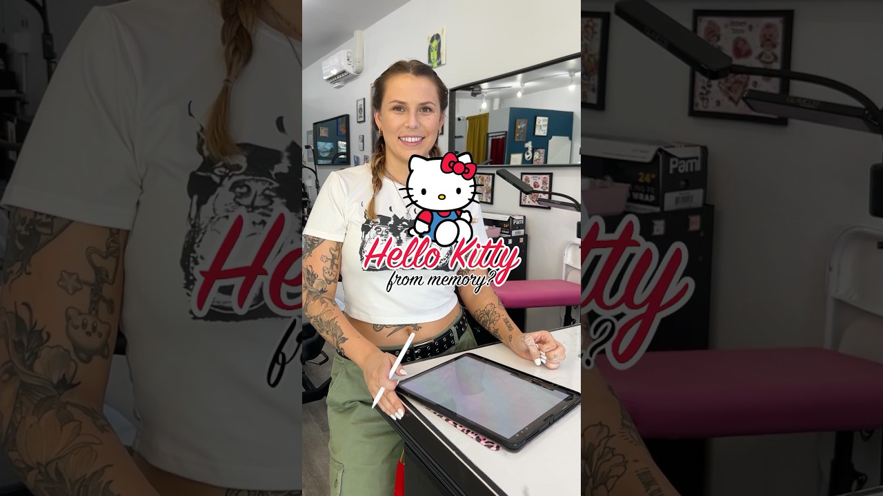 Tattoo Artists Drawing Hello Kitty From Memory ✨ 