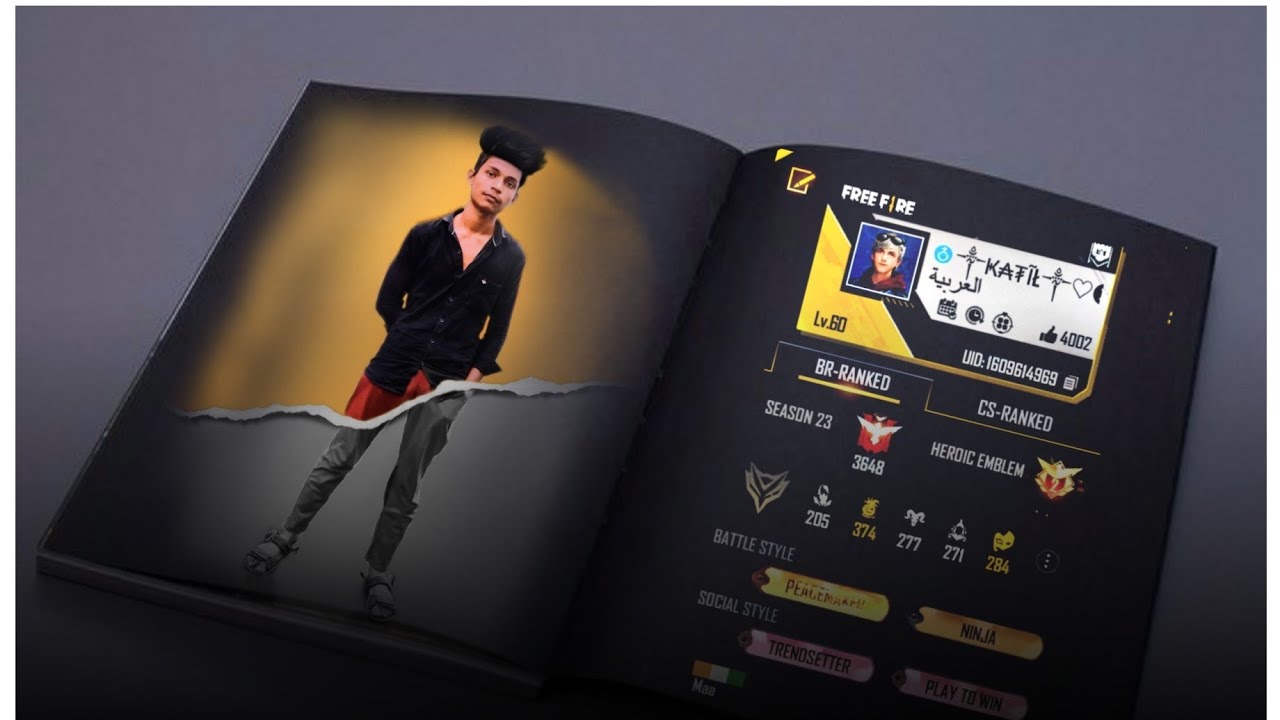 free Fire Book photo editing 3DPaper Profile Editing FreeFire viral