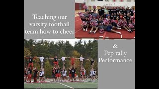 Teaching our varsity football team how to cheer & pep rally performance 2021