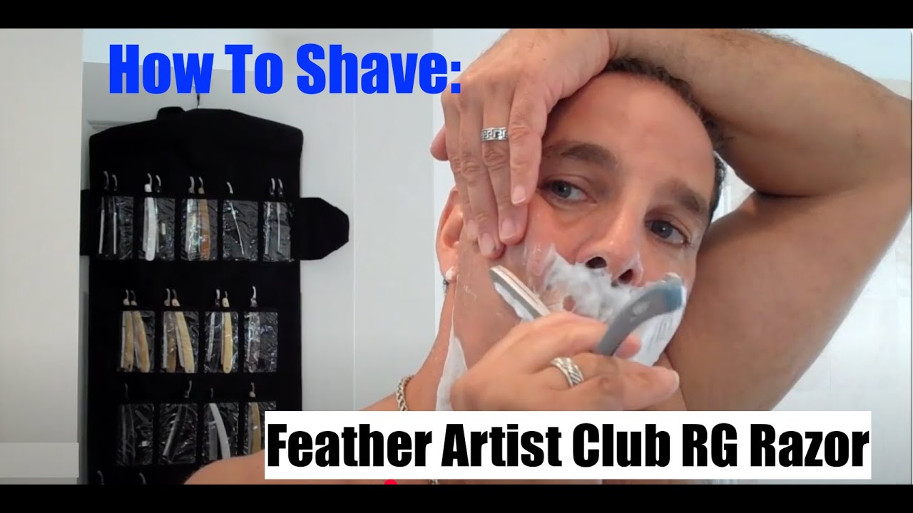 Как бриться опасной бритвой Feather RG Artist Club Shavette Style 