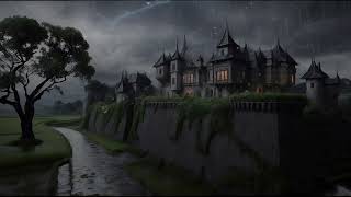 Castle atmosphere with rain and thunderstorm  to fall asleep, relax, study and good stress therapy