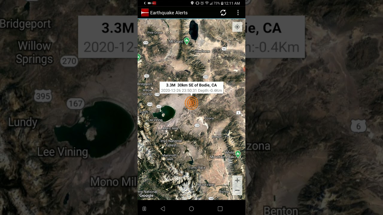 3.3 Earthquake Bodie, California 12-26-20