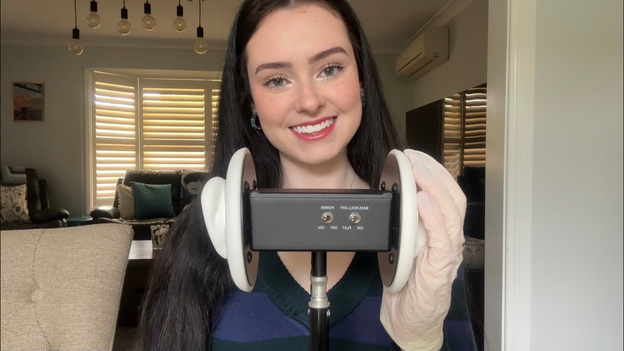 ASMR 3dio ear massage 🌱 (lotion, gel, latex gloves, baby wipes)