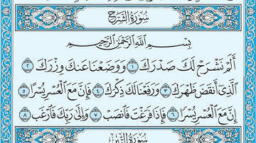 سورة الشرح مكتوبة / عبد الباسط عبد الصمد www.qoranet.net