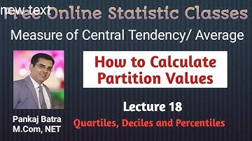 Lecture 18 : Measure of Central  Tendency | Statistics |  Pankaj Batra Sir Classes