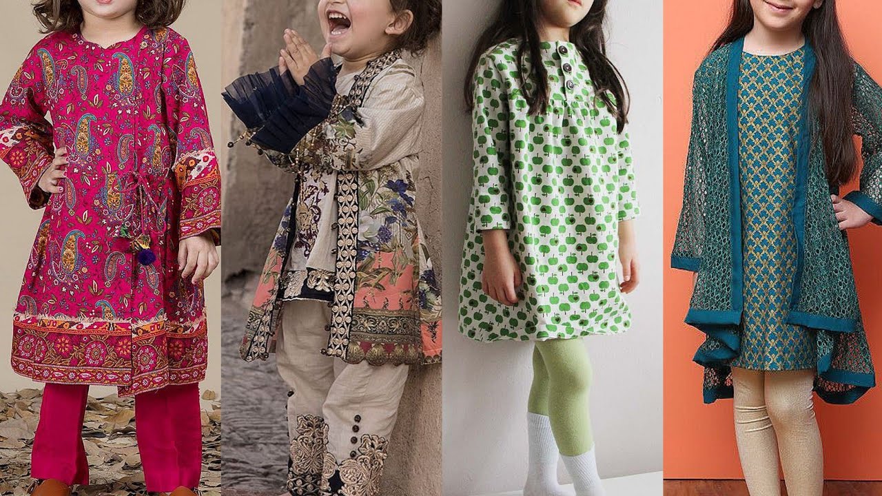 Beautiful and Stylish baby Girls kurtis and dress designing ideas for