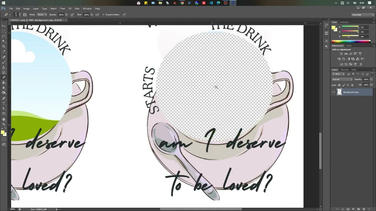 CARA MENGHAPUS BACKGROUND FRAME PNG YANG BELUM TRANSPARAN MENGGUNAKAN PHOTOSHOP (NOT SOLID IMAGE)