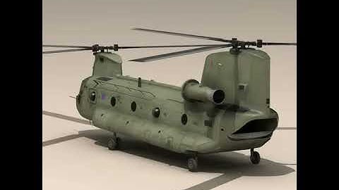 3D Model of Ch-47 RAF Helicopter Review