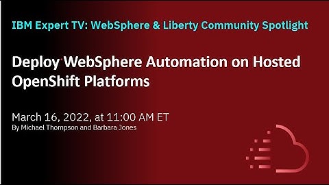 WebSphere Automation - Deploy WebSphere Automation on hosted OpenShift platforms